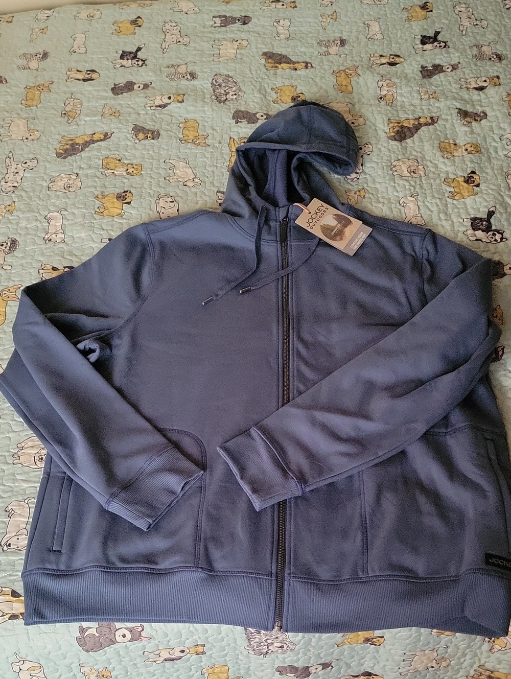 Jockey Colonial Blue Full-Zip Hoodie with Hood for Men
